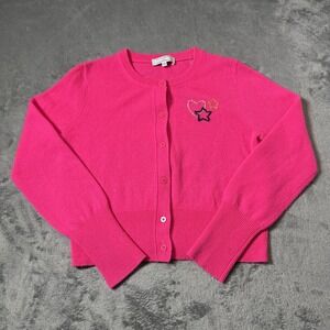 White + Warren x Anthropologie Womens Cashmere Button Front Cardigan Sz XSP Pink